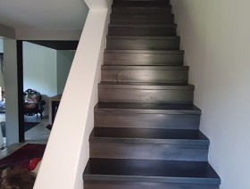 Rénovation escalier béton avec habillage acier